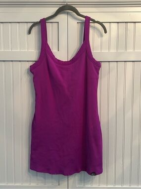 NOVA SPORT Athletic Ribbed Tank Dress in Fuchsia with Built-in Bra and Shorts XL